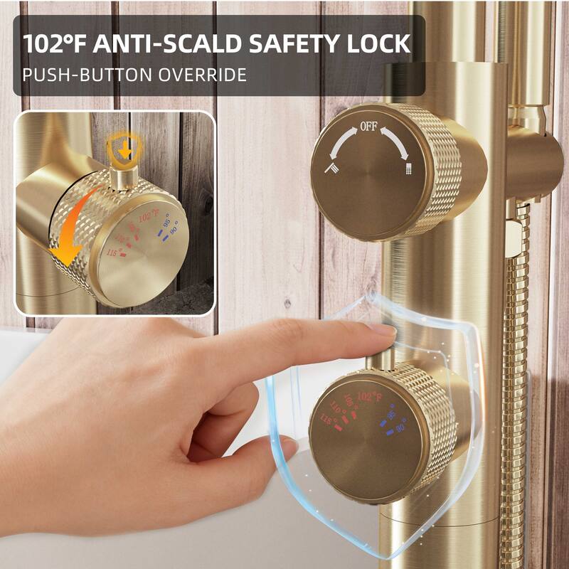 Modland Luxury Floor-Mounted Thermostatic Bathtub Faucet Freestanding with Hand Shower