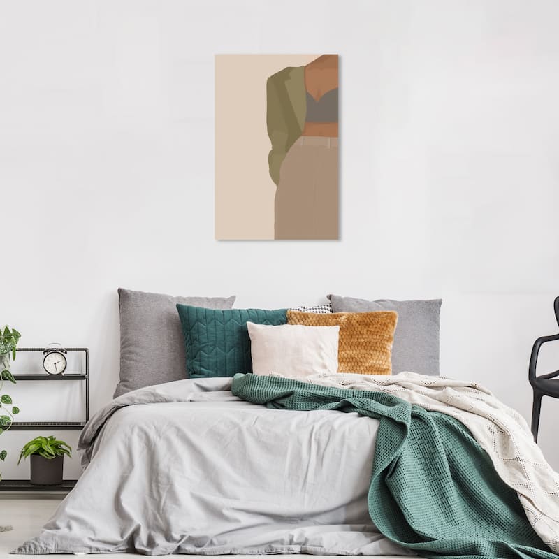 Wynwood Studio Canvas Fashion and Glam Seamstress Brown and Army Green Modern & Contemporary Wall Art Canvas Print - 36 x 24