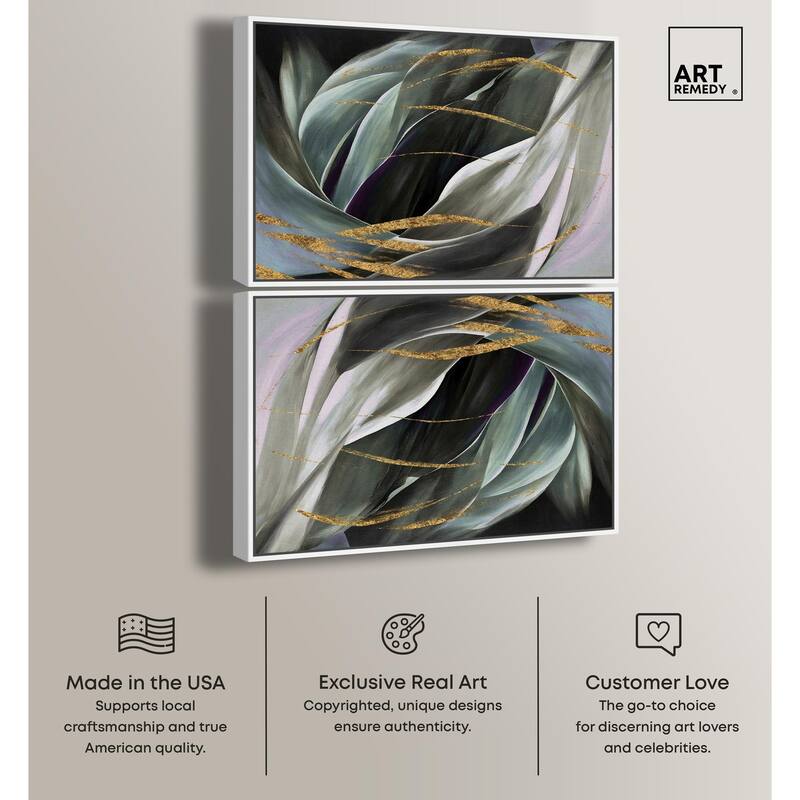 Sage Green Glam Canvas by Art Remedy