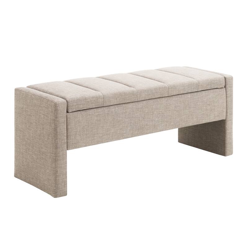 Modern Bed End Bench with Storage,Upholstered Large Foot Rest Stool, Comfy Window