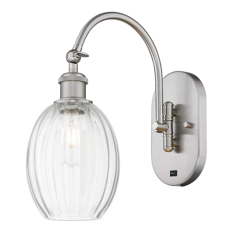 Innovations Lighting 918-1W-15-7 Preston Sconce Preston 15" Tall Wall - Brushed Satin Nickel / Clear