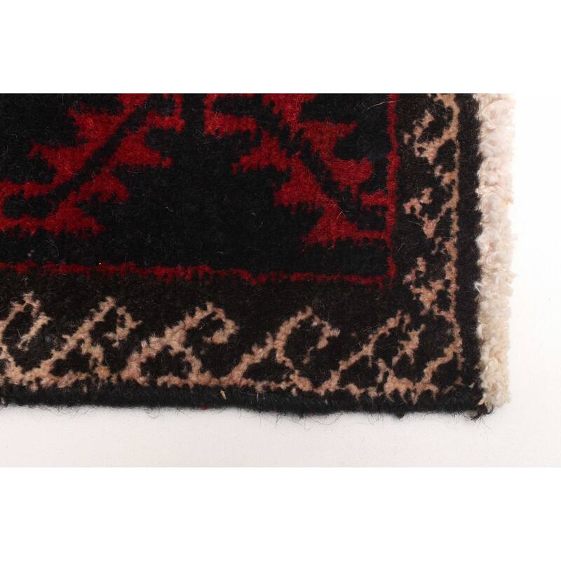 ECARPETGALLERY Hand-knotted Baluch Red Wool Rug - 2'11 x 5'5