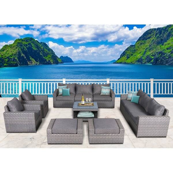slide 1 of 3, Cromwell 11 Piece Conversation Sofa Set with Cushions