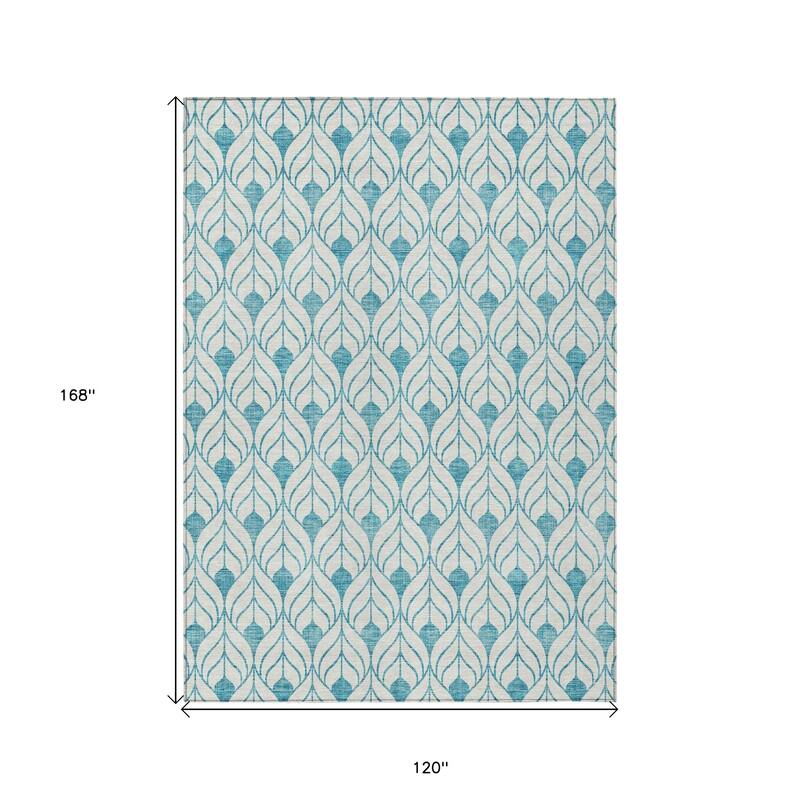 HomeRoots Geometric Transitional Rectangle Outdoor Rug
