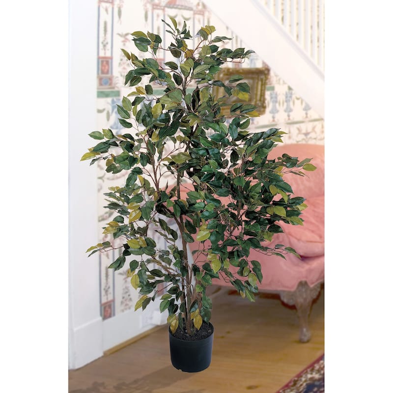 Artificial Silk Tree 4ft - Indoor Outdoor Decorative Tree with Realistic Foliage - 4ft.