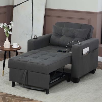 Futon Chair Bed Convertible Chair 3-in-1 Pull Out Sleeper Chair Beds for Living Room