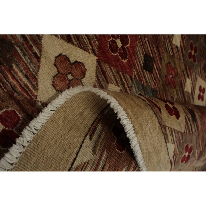 Hand Knotted Oriental 100% Wool Carpet Modern All-Over Multi-Colored Contemporary Area Rug - 9' 9'' X 6' 10''