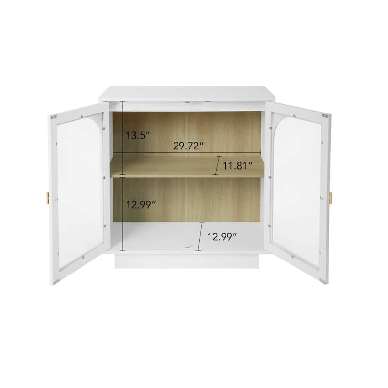 Storage Cabinet with Acrylic Door for Living Room - N/A