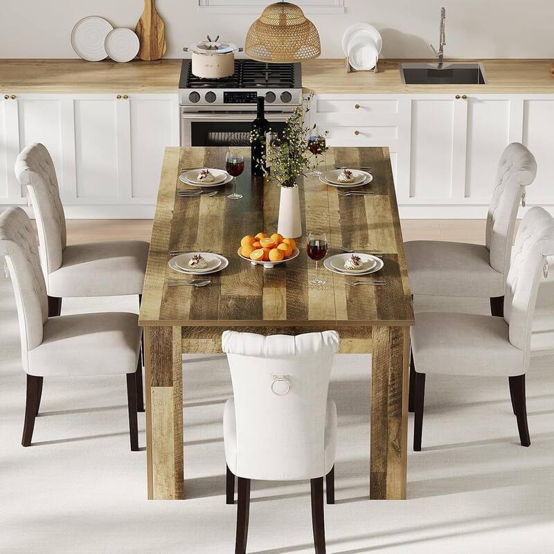 71"L Kitchen Dining Room Table for 4-6 Dining Room, Kitchen, Living Room (Only Table)