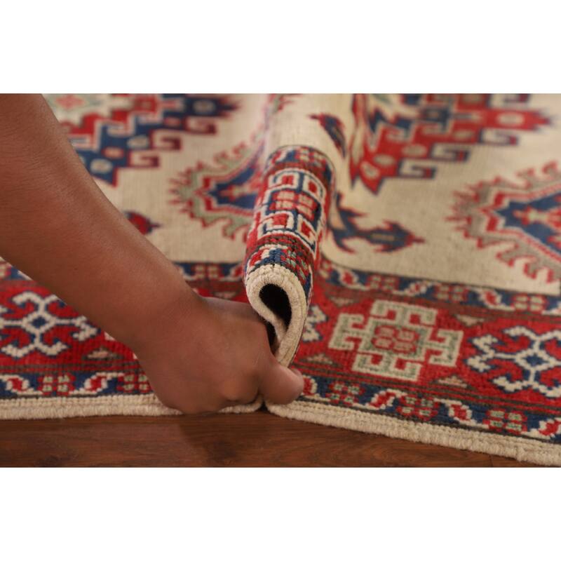 Traditional Kazak Accent Rug Handmade Wool Carpet - 3'5"x 5'1"