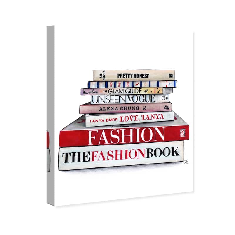 Wynwood Studio Fashion and Glam Doll Memories - Glam Library Red and Glam Wall Art Canvas Print