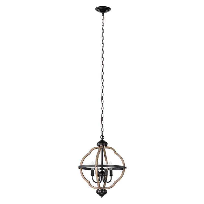 Lantern Candlestick Chandelier 4-light Hanging Pendant - 17.25*17.25*21-93