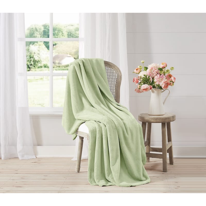 The Farmhouse by Rachel Ashwell Printed and Solid Throw - 50x70 Throw - Green