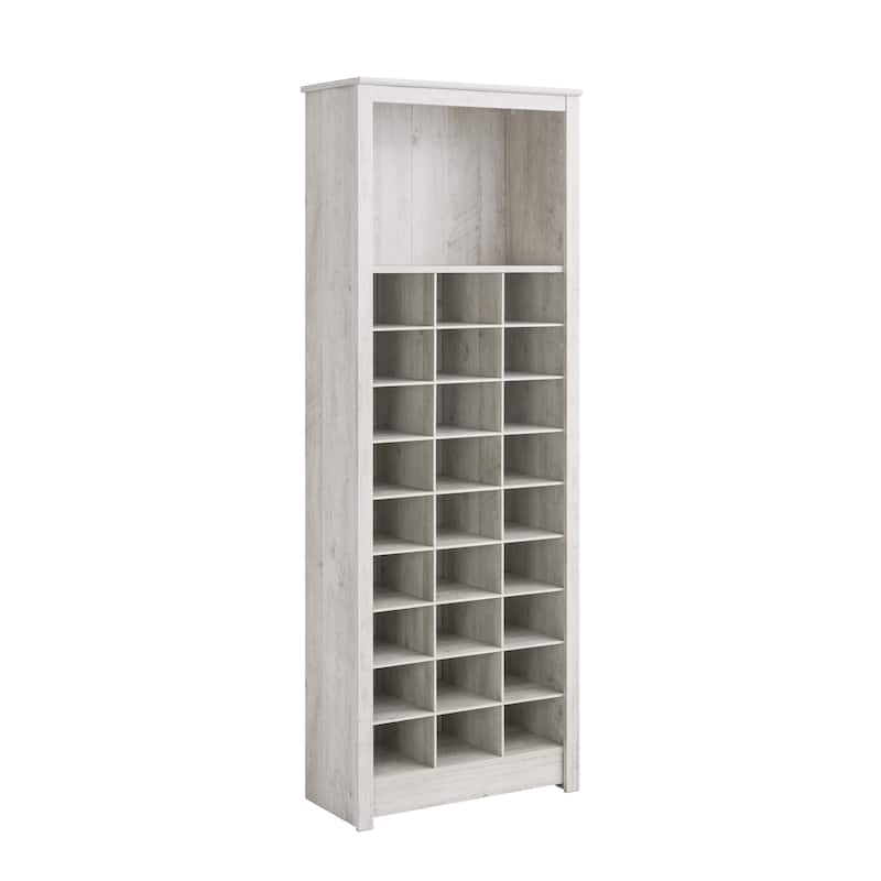 Prepac Rustic Ridge Shoe Cabinet 13" D x 26" W x 72.5" H - 26 in W x 72.5 in H x 13 in D