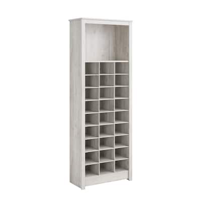 Prepac Rustic Ridge Shoe Cabinet 13" D x 26" W x 72.5" H - 26 in W x 72.5 in H x 13 in D