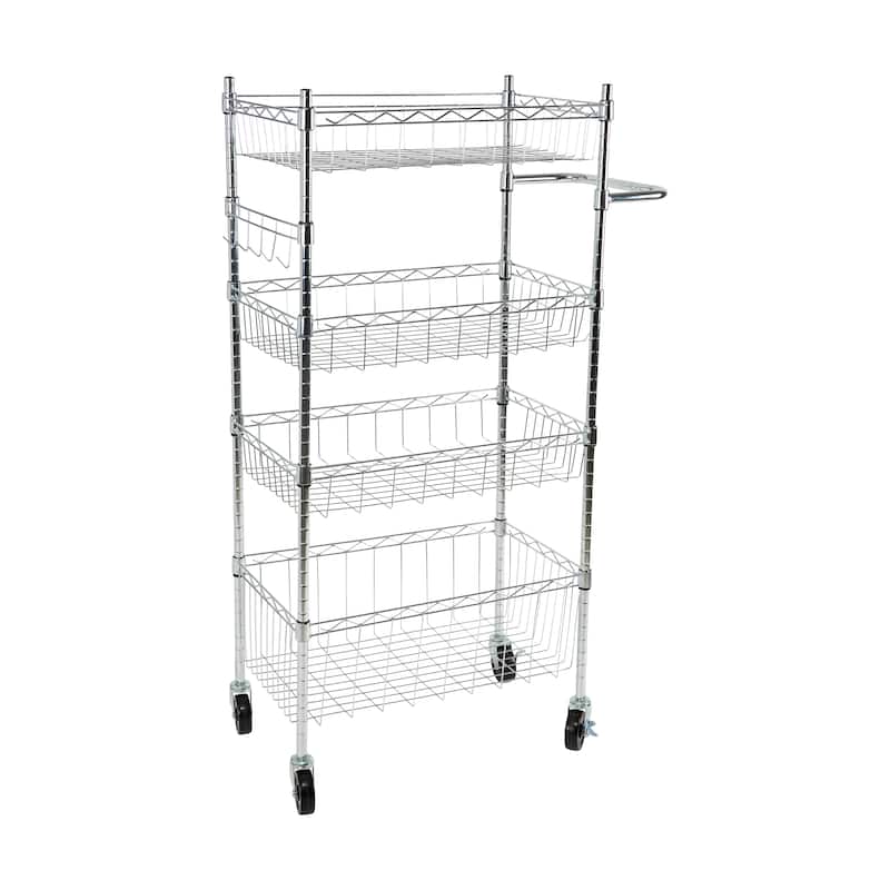 Organize It All 4 Tier Utility Cart - 23.62" x 17.78" x 47.24"