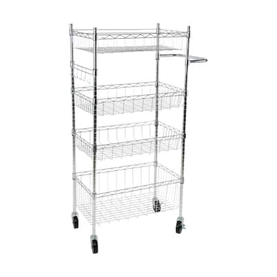 Organize It All 4 Tier Utility Cart - 23.62" x 17.78" x 47.24"