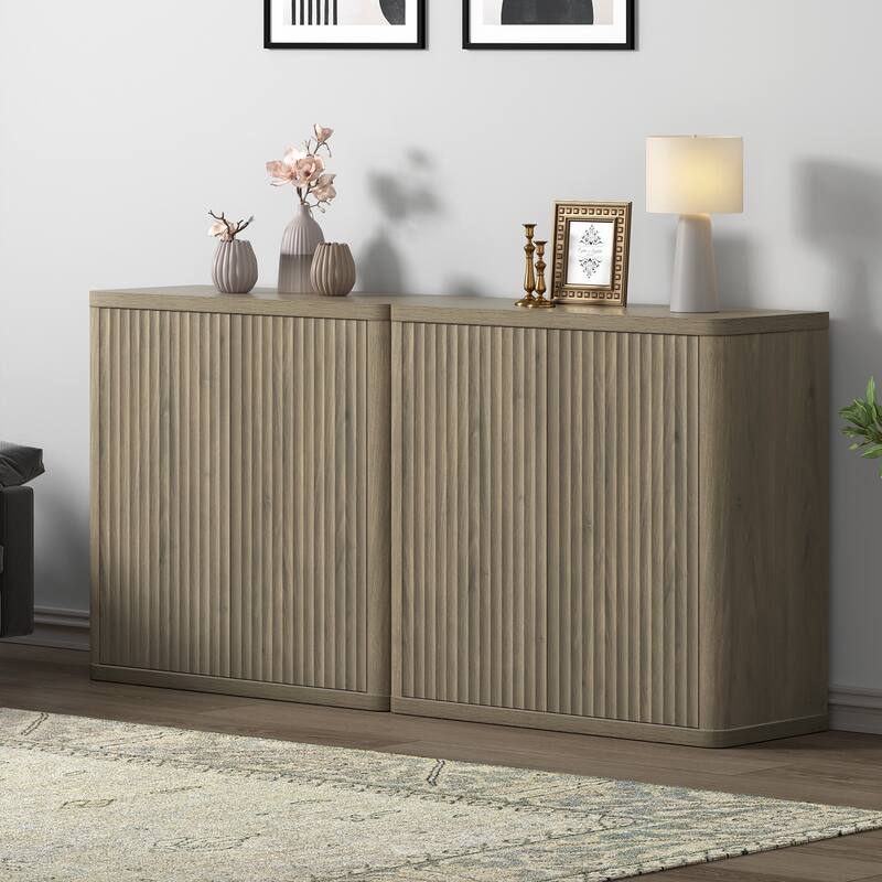 3 Multifunctional and Practical Rounded-Corner Side Cabinets