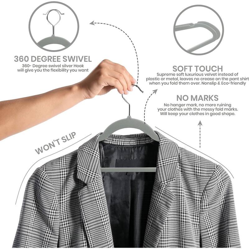 Flocking non-slip plastic hanger velvet thickened clothes rack 50pc