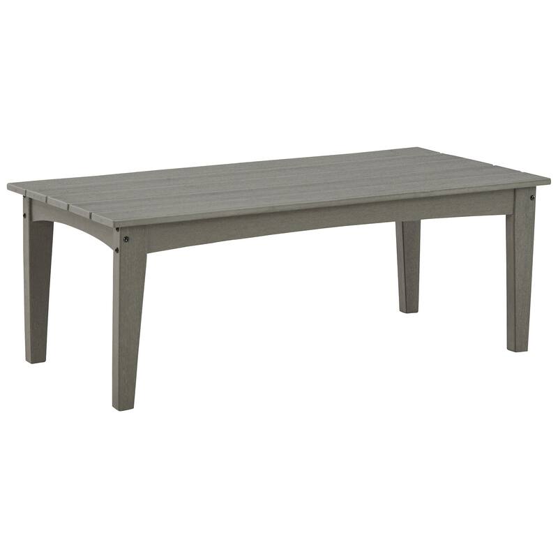 Signature Design by Ashley Visola Gray Rectangular Outdoor Poly All Weather Cocktail Table - 48"W x 24"D x 18"H