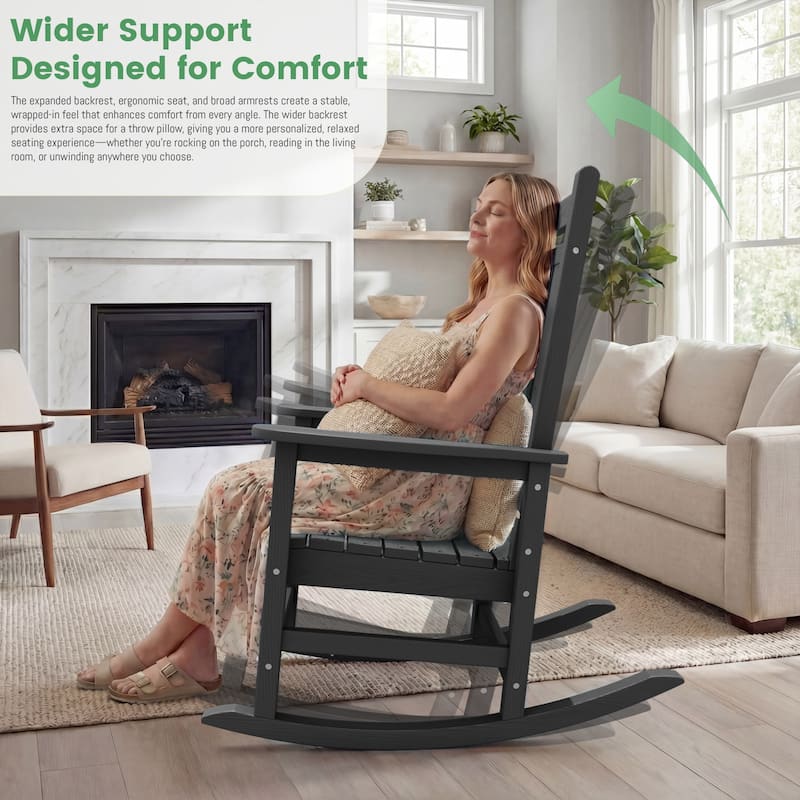 Modern High-Back Rocking Adirondack Chair All Weather