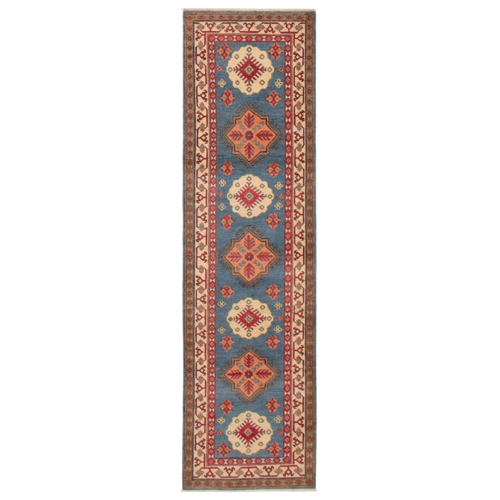 ECARPETGALLERY Hand-knotted Uzbek Ghazni Blue Wool Rug - 2'8 x 9'9