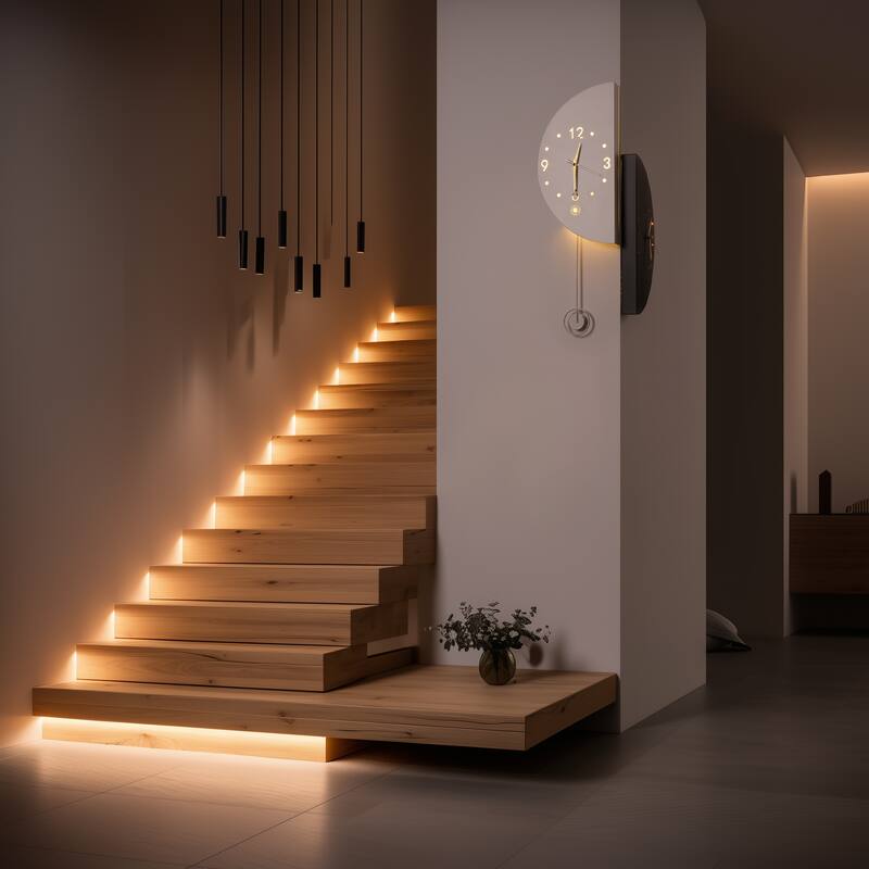 Lighted Double-Sided Corner Wall Clock