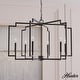 preview thumbnail 1 of 11, Hunter Zoanne 6-Light Modern Geometric Chandelier - Entry, Dining Room - Contemporary, Transitional 30" - Matte Black