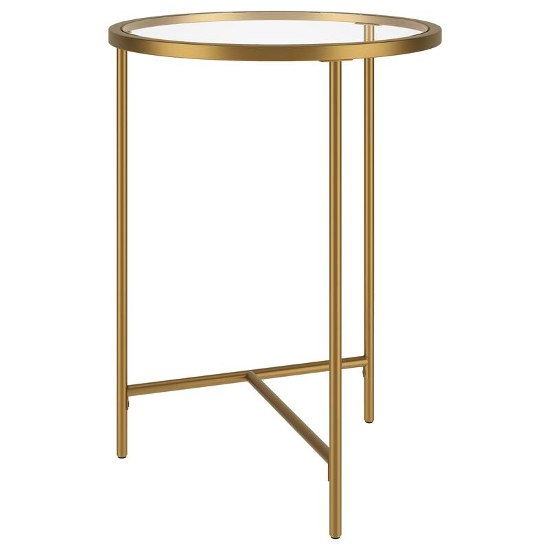 Berenson 18" Wide Round Side Table with Glass Top