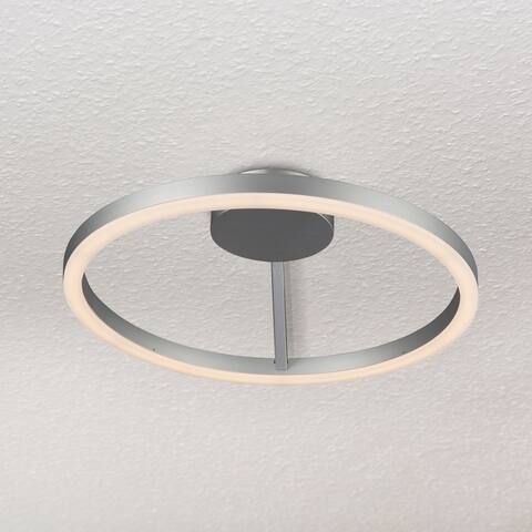 VONN Lighting Zuben 20" LED Dimmable Semi-Flush Mount Silver - 19.75"L x 19.75"W x 5"H