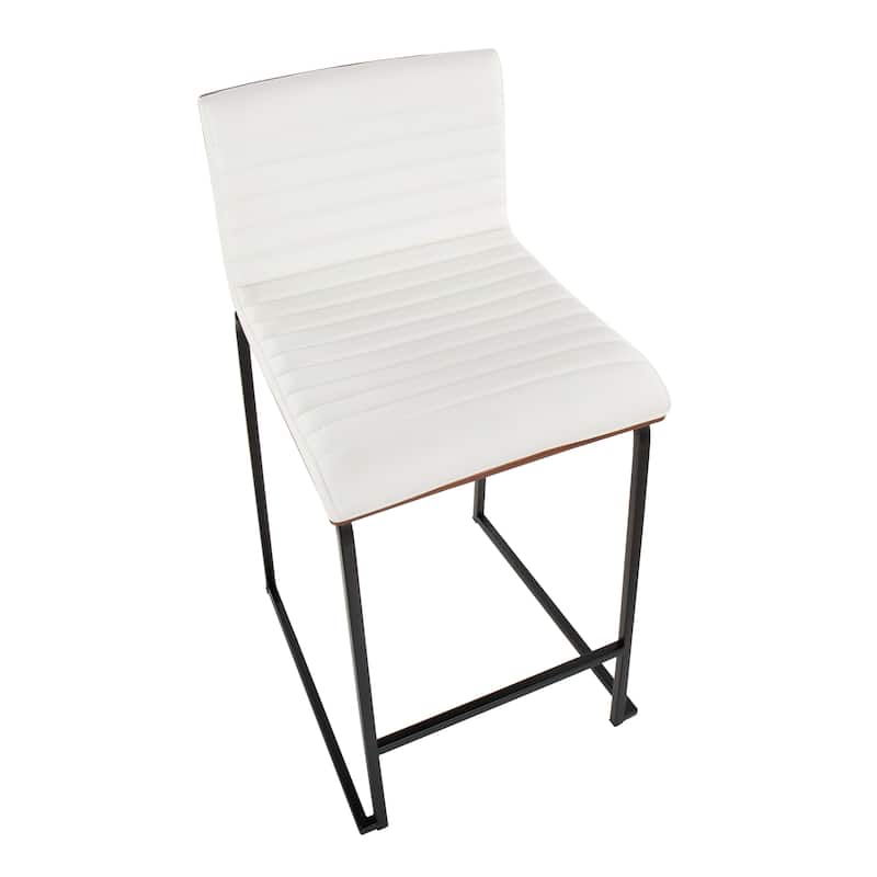 Silver Orchid Magda 26" Fixed-Height Upholstered Counter Stool (Set of 2)