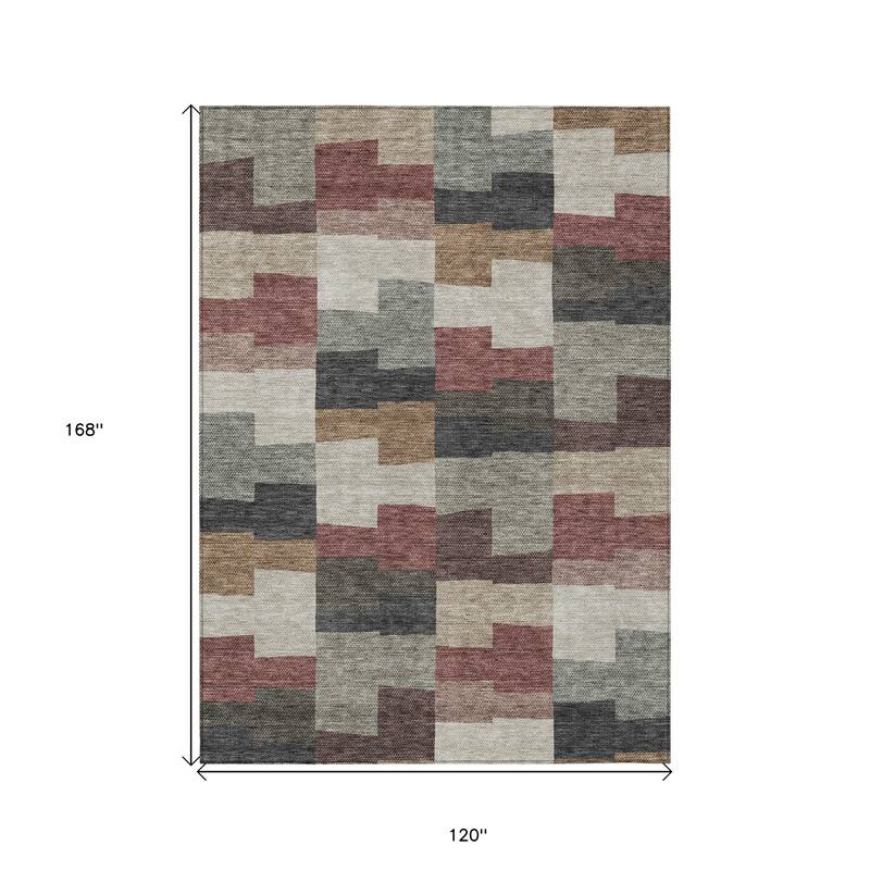 HomeRoots Geometric Transitional Rectangle Outdoor Rug