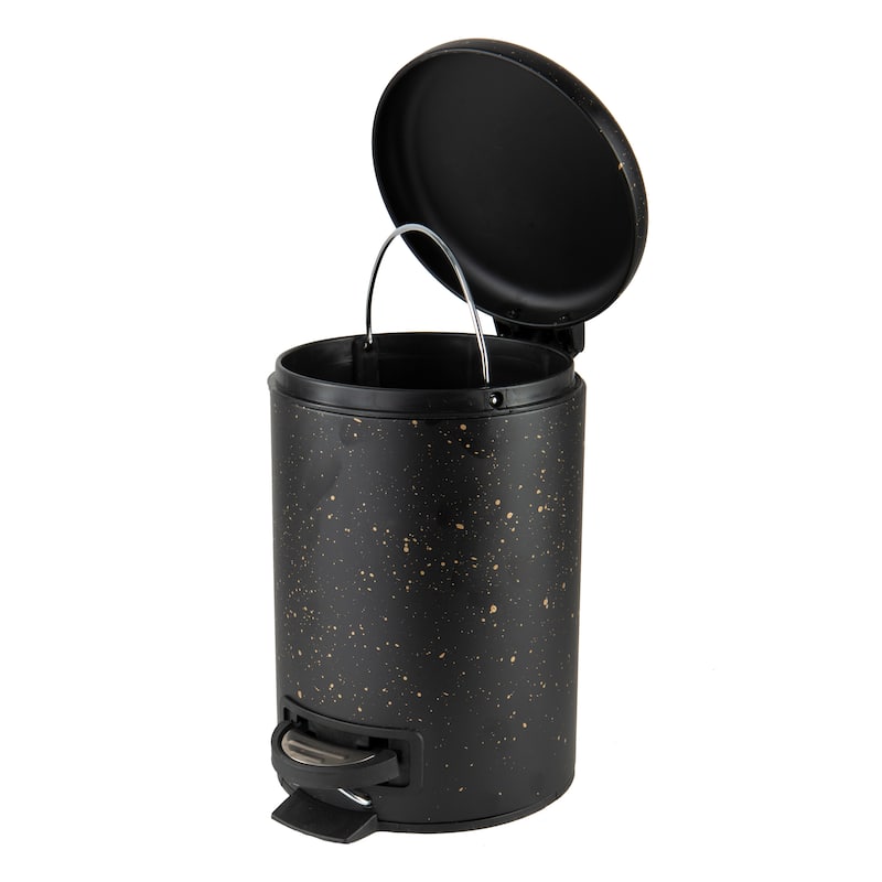 Elle Décor 2 Pack Speckled Design 3 Liter Step Bin with Lid Trash Can