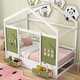 preview thumbnail 2 of 14, Twin Size Wood House Bed with 2 Drawers and Window Decoration