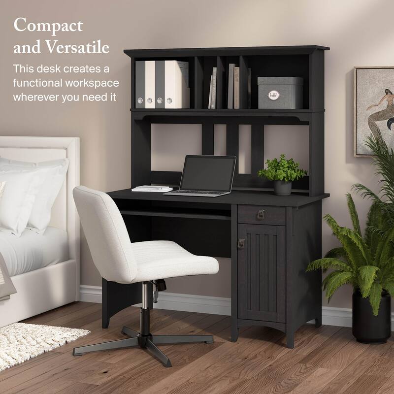 Bush Furniture Salinas Small Computer Desk with Storage Hutch