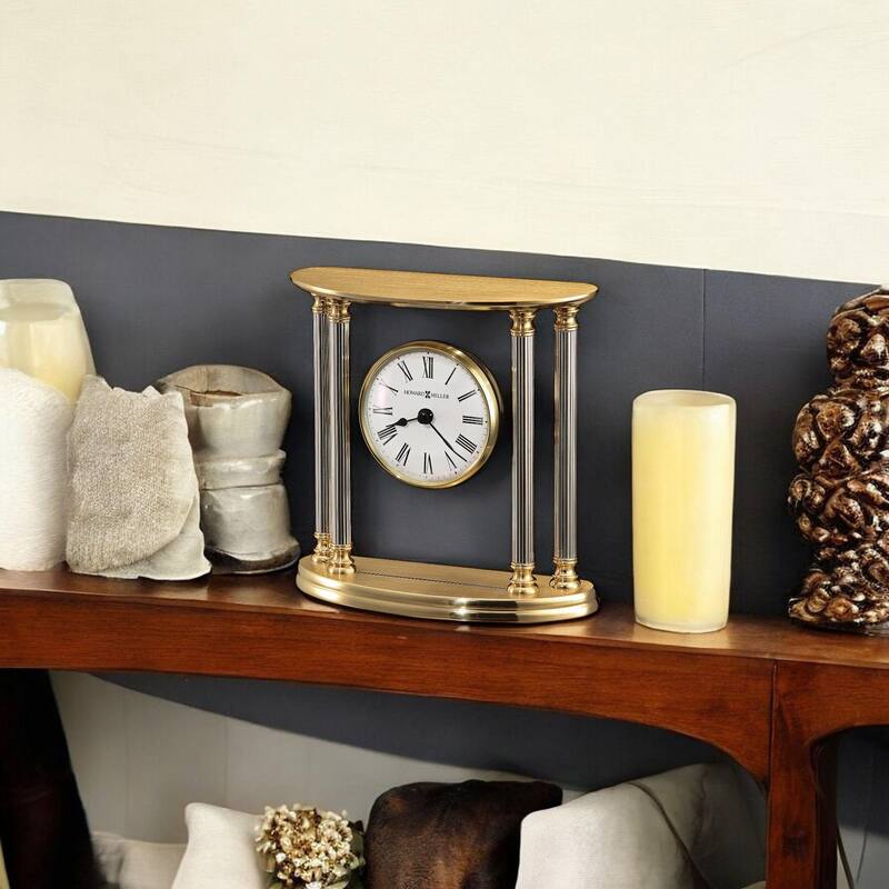 Howard Miller New Orleans Classic Vintage Mantel Clock with Column Accents