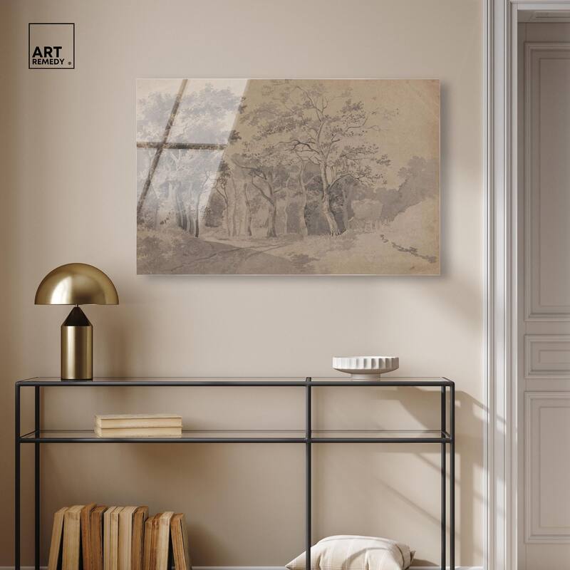 Grove with Road and Haycart Acrylic by Art Remedy, Ready to Hang