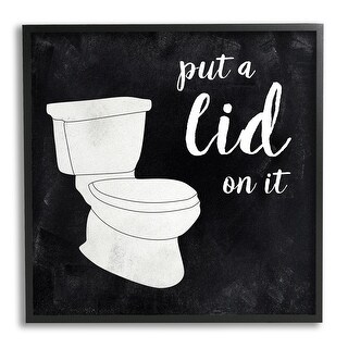 Stupell Put Lid On It Humorous Bathroom Toilet Phrase Framed Wall Art