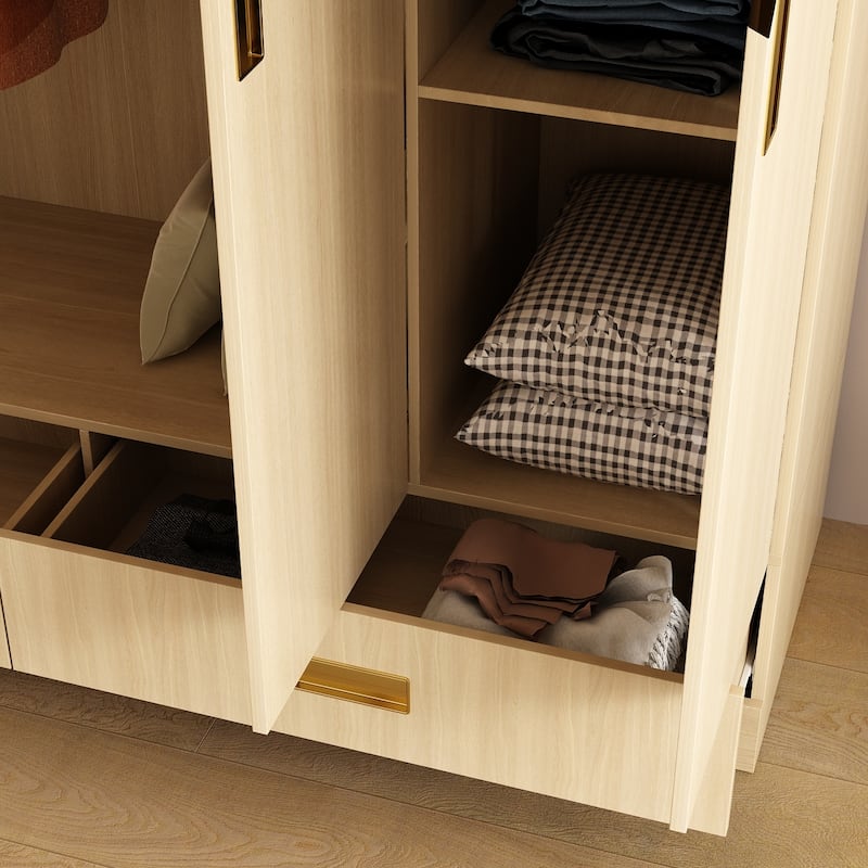 Large Wardrobe w/Optional Top Cabinet Bedroom Accent Closet Cabinet