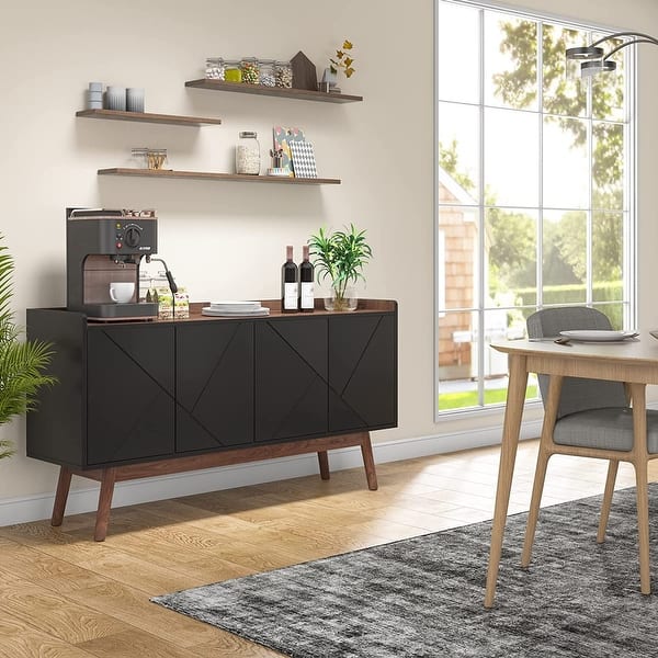 55 inch Buffet Cabinet Kitchen Sideboard Buffet Table Coffee Bar with ...