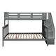 preview thumbnail 16 of 34, Twin Over Full Bunk Bed with Storage Stairs, Full-Length Guardrail