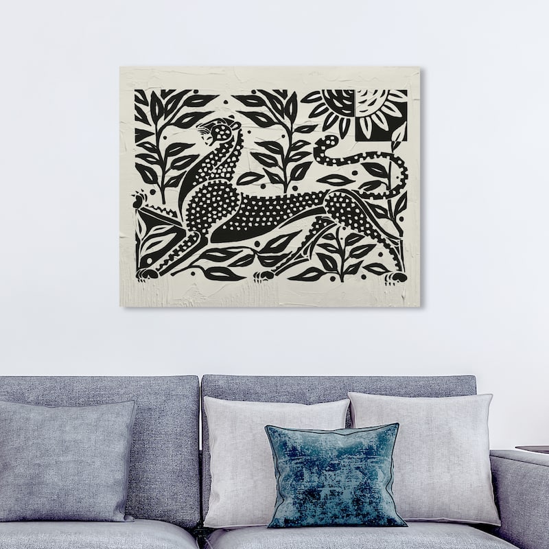 Wynwood Studio Canvas Animals Juggle Cat Imprint Black and Modern & Contemporary Wall Art Canvas Print - 36 x 45