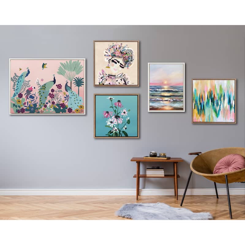 Kate and Laurel Sylvie Beaded EV Brushstroke 155 Canvas by EttaVee