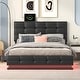 preview thumbnail 2 of 16, Full Size Tufted Upholstered Platform Bed with Hydraulic Storage System,PU Storage Bed with LED Lights and USB charger