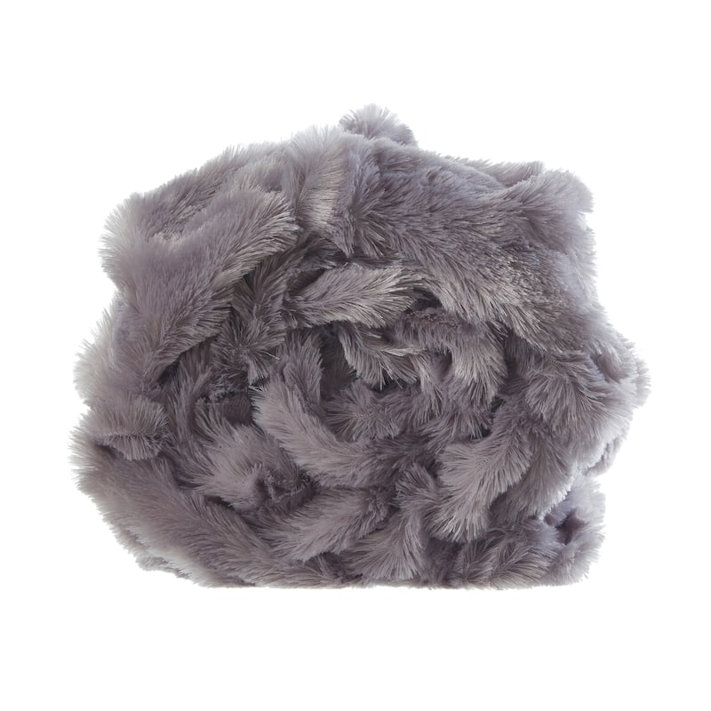 Akela 50"x60" Stitched Faux Fur Polyester Knit Throw - Lavender