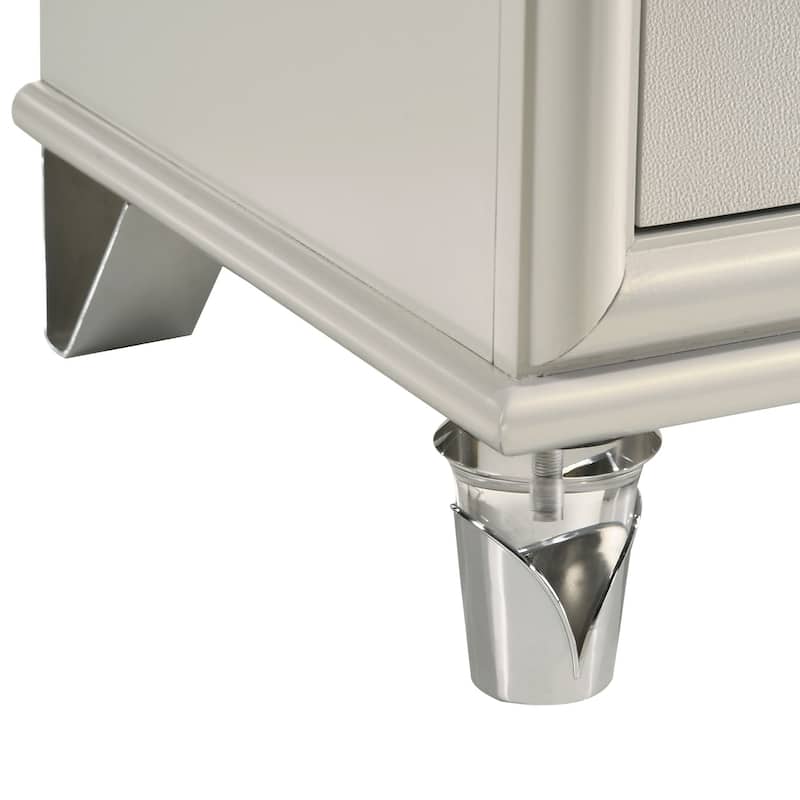 Gwendolyn Pearl White 2-drawer Nightstand Bedside Table