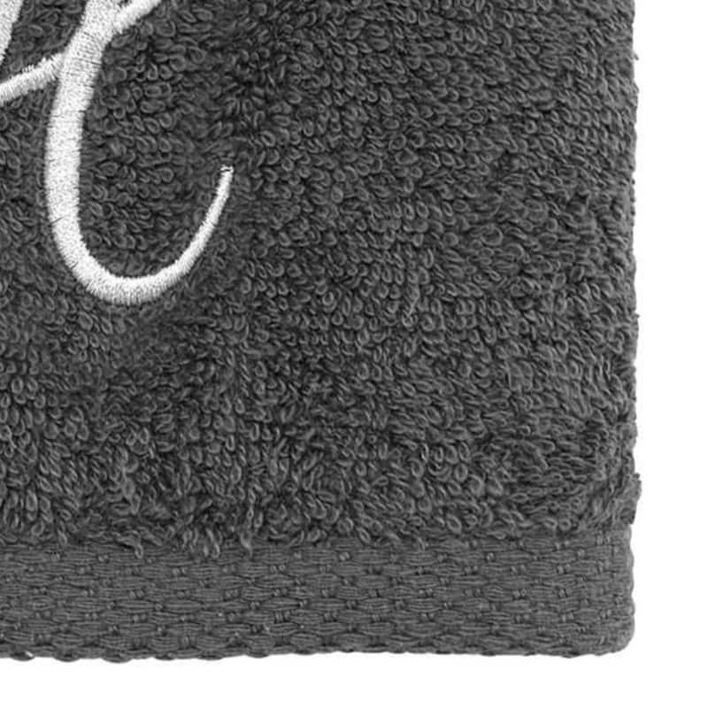Avanti Linens Granite/Silver Script Monogram Fingertip Towel Letter H - Fingertip Towel
