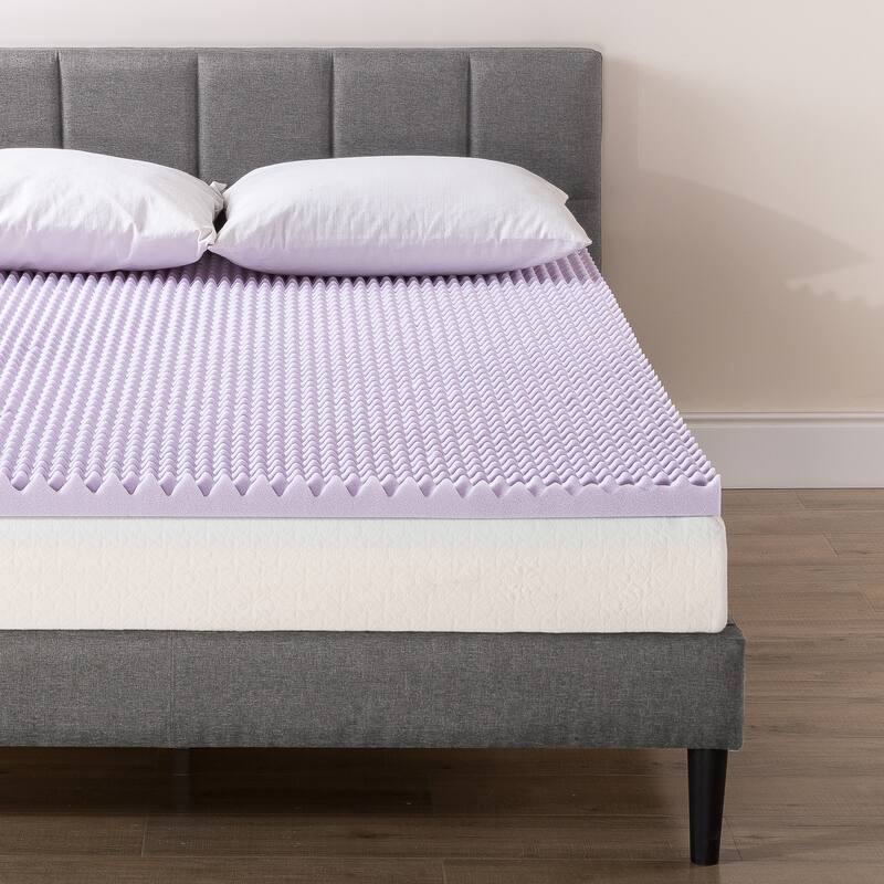 2 Inch Egg Crate Memory Foam Mattress Topper with Soothing Lavender Infusion - Crown Comfort