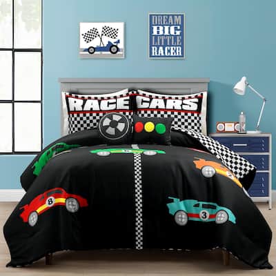 Lush Decor Racing Cars Reversible Oversized Comforter Set