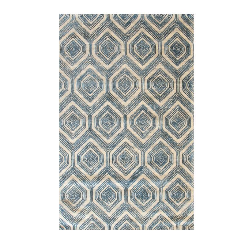 Ivory Modern Geometric Havana Area Rug - 5' x 8'